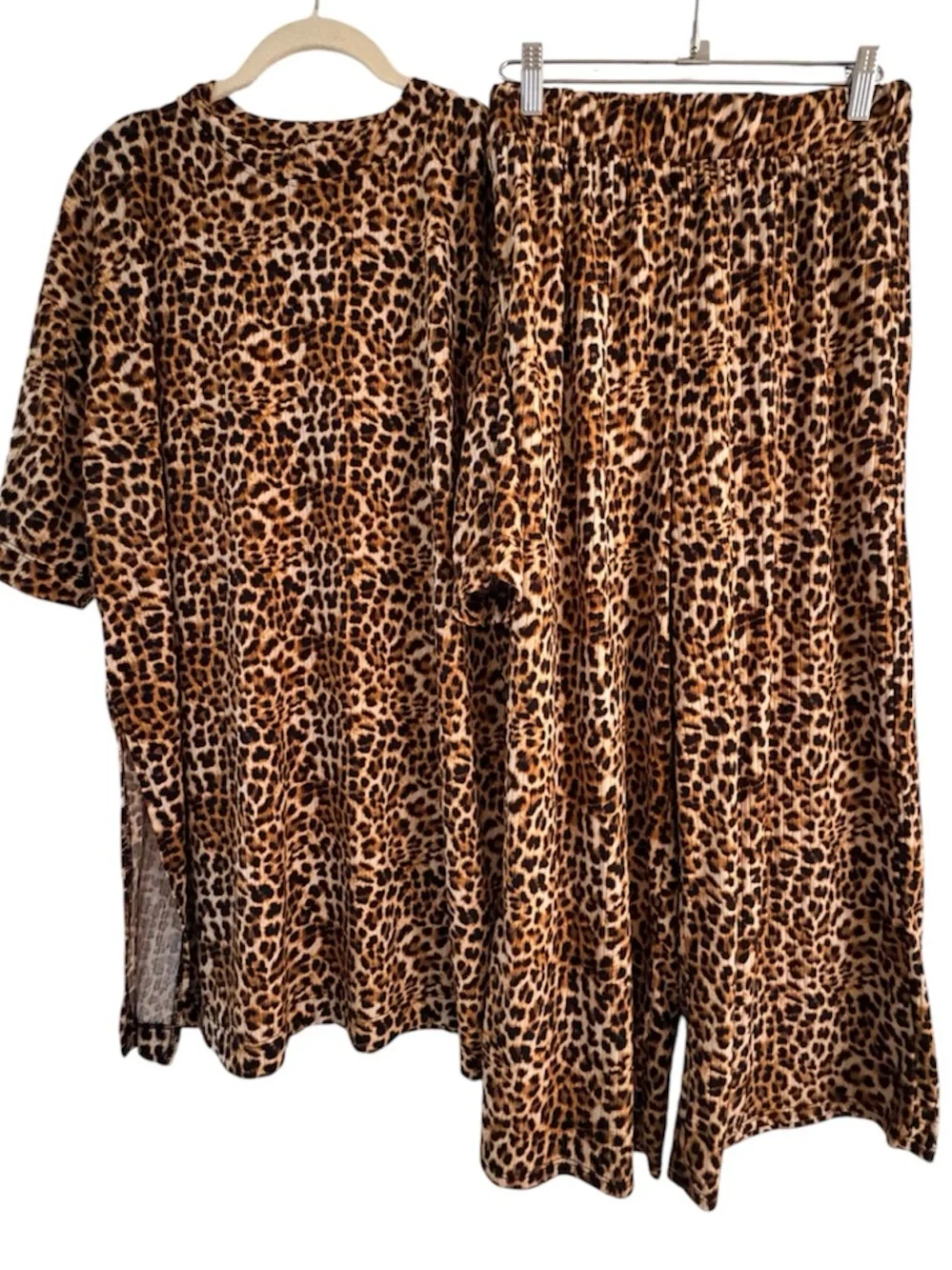 DRESSED IN LALA Leveled Up Oversize T-Shirt & High Waist Pants Set Size Small